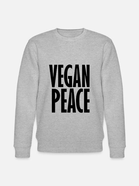 Vegan Peace - Veganer Spruch - Stanley/Stella Unisex Bio-Sweatshirt CHANGER  - Grau meliert