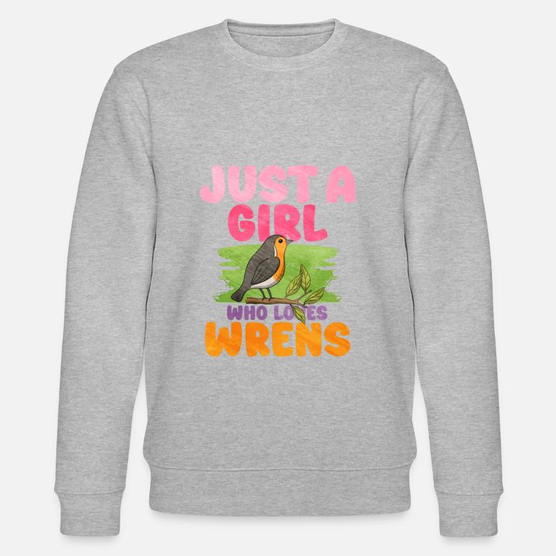 Zaunkönig Vogel - Stanley/Stella Unisex Bio-Sweatshirt CHANGER  - Grau meliert