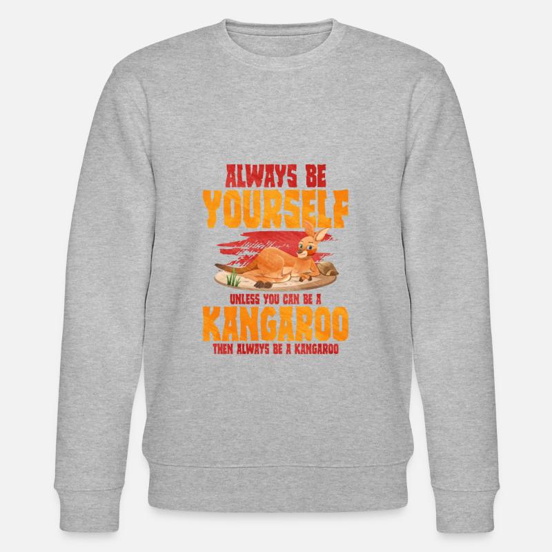 känguru - Stanley/Stella Unisex Bio-Sweatshirt CHANGER  - Grau meliert