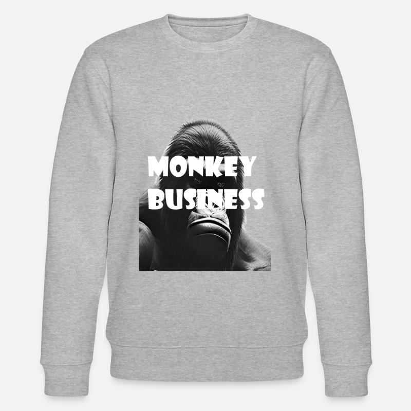 Monkey Business - Gorilla - Stanley/Stella Unisex Bio-Sweatshirt CHANGER  - Grau meliert