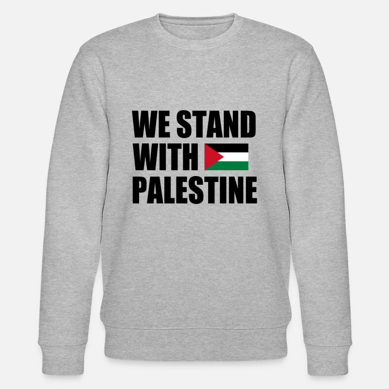 We stand with palestine - Stanley/Stella Unisex Bio-Sweatshirt CHANGER  - Grau meliert