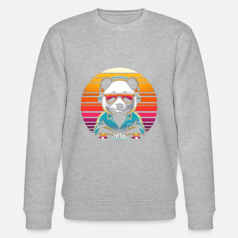 Panda DJ - Stanley/Stella Unisex Bio-Sweatshirt CHANGER  - Grau meliert