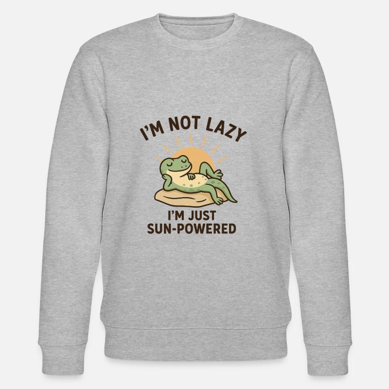 Lustiger Gecko Spruch - Stanley/Stella Unisex Bio-Sweatshirt CHANGER  - Grau meliert