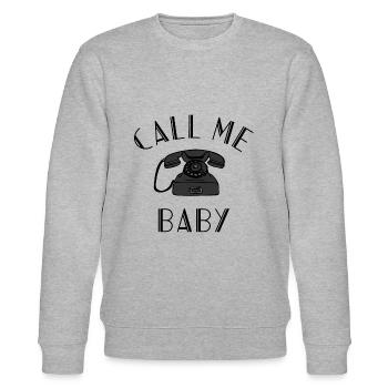 Call Me Baby Phone Phone Flirting - Stanley/Stella CHANGER Unisex Organic Sweatshirt - heather grey - Front - Nik (191cm) & Marisol (170cm)