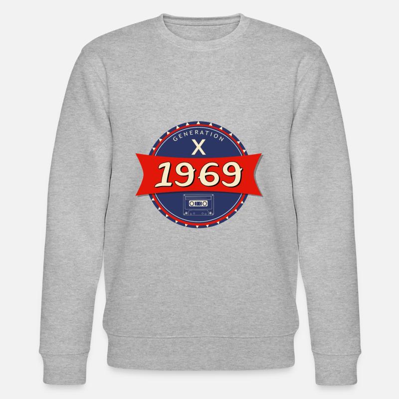 1969 geboren - Generation X - Stanley/Stella Unisex Bio-Sweatshirt CHANGER  - Grau meliert