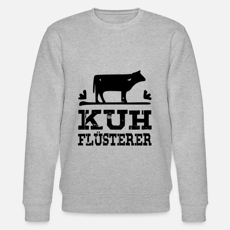 Kuh Flüsterer - schwarz - Stanley/Stella Unisex Bio-Sweatshirt CHANGER  - Grau meliert