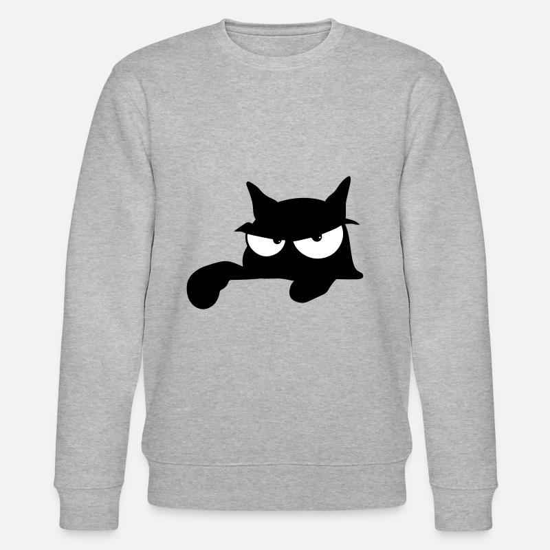 Black Cat 14 Katze - Stanley/Stella Unisex Bio-Sweatshirt CHANGER  - Grau meliert