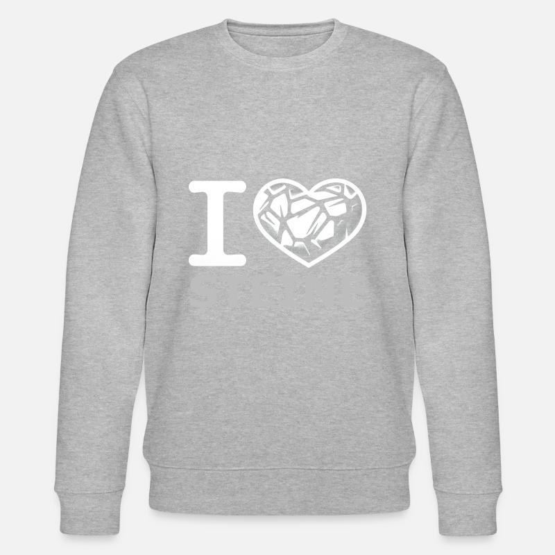 Ich mag Steine - Stanley/Stella Unisex Bio-Sweatshirt CHANGER - Grau meliert
