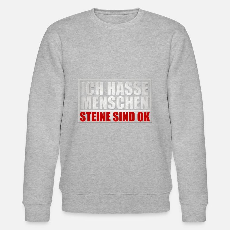 Ich hasse Menschen - Stanley/Stella Unisex Bio-Sweatshirt CHANGER  - Grau meliert