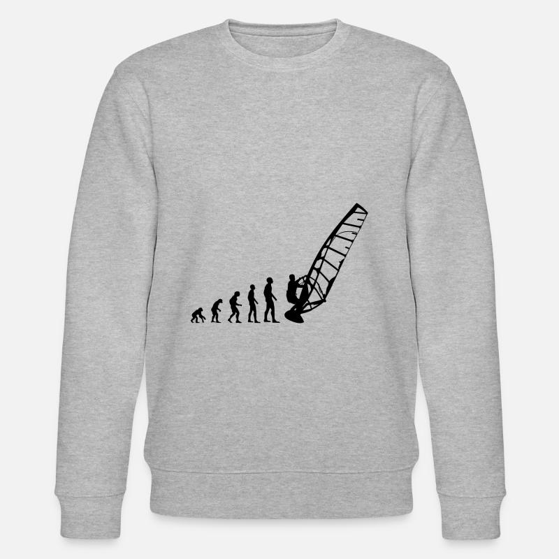 Windsurfer Surfen Windsurfen Windsurfing Evolution - Stanley/Stella Unisex Bio-Sweatshirt CHANGER  - Grau meliert