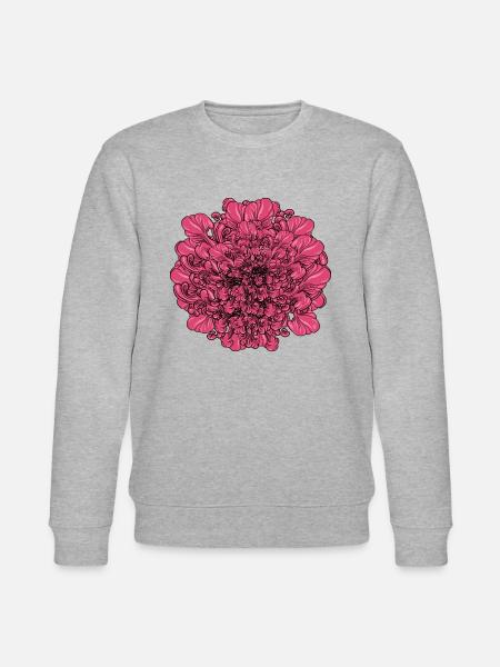 Pink Flower - Stanley/Stella CHANGER Unisex Organic Sweatshirt - heather grey
