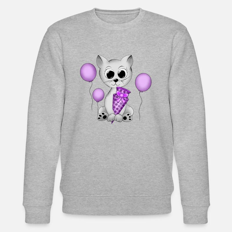 Katze - Stanley/Stella Unisex Bio-Sweatshirt CHANGER  - Grau meliert