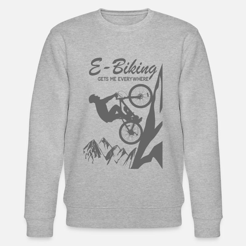 E-Bike E Bike E-Biking E Mountainbike - Sweat bio CHANGER Stanley/Stella Unisexe - gris chiné