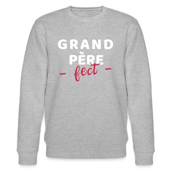 Grand-père "fect" - idée cadeau papy-papi - fête - Sweat bio CHANGER Stanley/Stella Unisexe - gris chiné - Devant - Nik (191cm) & Marisol (170cm)