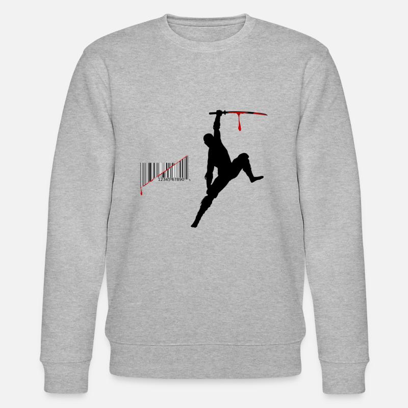 ninja barcode - Stanley/Stella CHANGER Unisex Organic Sweatshirt - heather grey