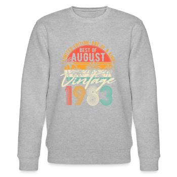August 1983 Vintage Jahrgang Geburtstag Retro - Stanley/Stella Unisex Bio-Sweatshirt CHANGER  - Grau meliert - Vorne - Nik (191cm) & Marisol (170cm)