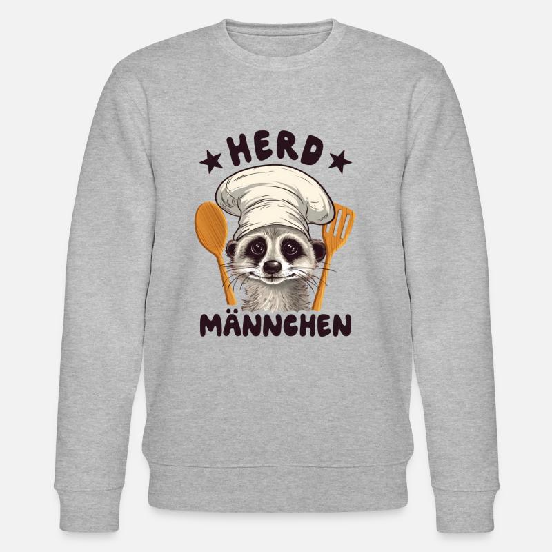 Herdmännchen Erdmännchen Koch - Stanley/Stella Unisex Bio-Sweatshirt CHANGER  - Grau meliert