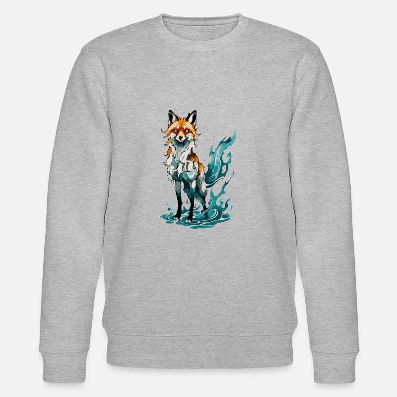 Fuchs steht in ruhigen Gewässern - Stanley/Stella Unisex Bio-Sweatshirt CHANGER  - Grau meliert