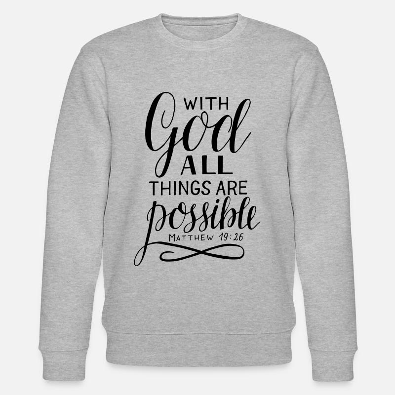 With God - Stanley/Stella Unisex Bio-Sweatshirt CHANGER  - Grau meliert