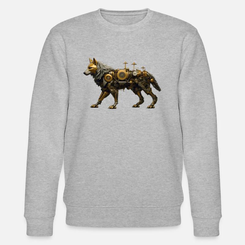 Steampunk Wolf - Stanley/Stella Unisex Bio-Sweatshirt CHANGER  - Grau meliert