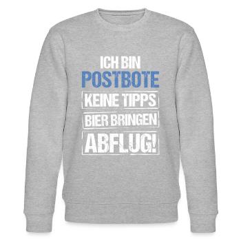 Ich bin Postbote - Bier bringen und Abflug - Stanley/Stella Unisex Bio-Sweatshirt CHANGER  - Grau meliert - Vorne - Nik (191cm) & Marisol (170cm)