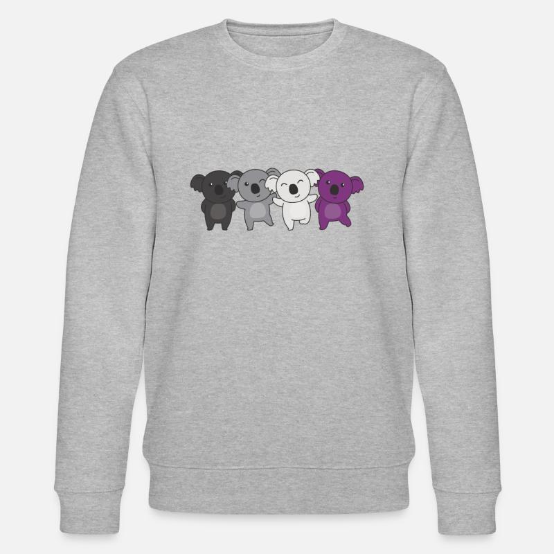 Asexual Flag Pride LGBTQ süßer Koala - Stanley/Stella Unisex Bio-Sweatshirt CHANGER  - Grau meliert