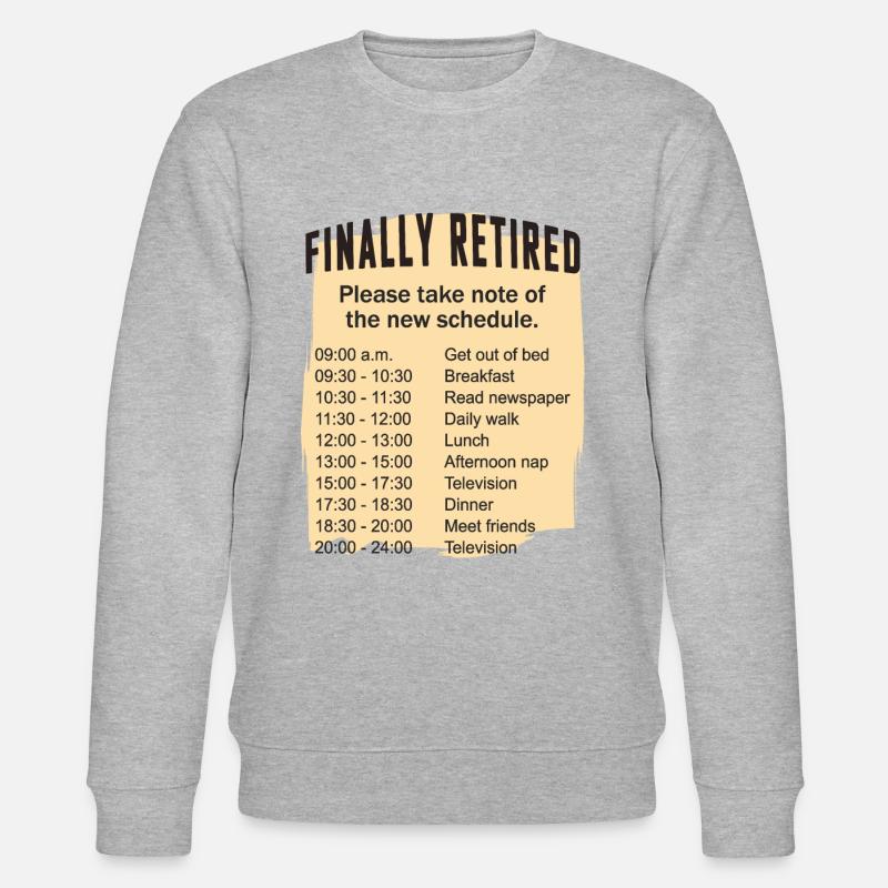 Retired Schedule Daily Routine - Stanley/Stella CHANGER Unisex Organic Sweatshirt - heather grey