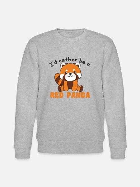 Jag skulle hellre vara en Red Panda Cute Red Panda - Ekologisk sweatshirt CHANGER unisex från Stanley/Stella - gråmelerad