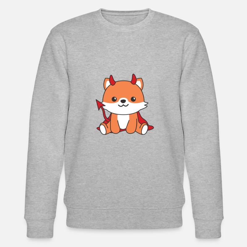 Fuchs Happy Halloween Teufel Kostüm - Stanley/Stella Unisex Bio-Sweatshirt CHANGER  - Grau meliert