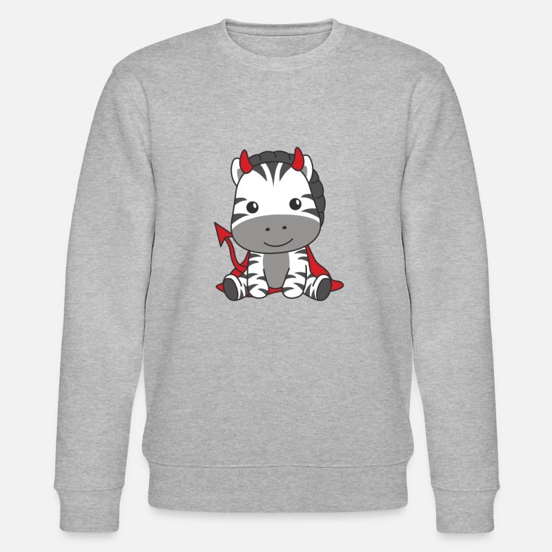 Zebra Happy Halloween Teufel Kostüm - Stanley/Stella Unisex Bio-Sweatshirt CHANGER  - Grau meliert