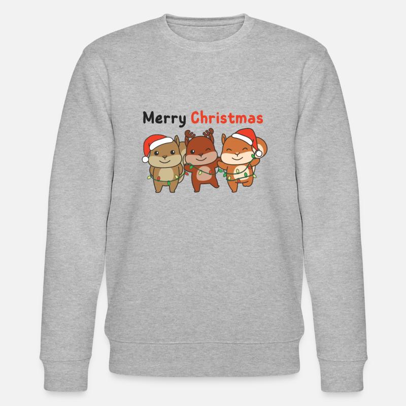 Squirrel, Christmas, Winter, Animals, Squirrel - Stanley/Stella CHANGER Unisex Organic Sweatshirt - heather grey