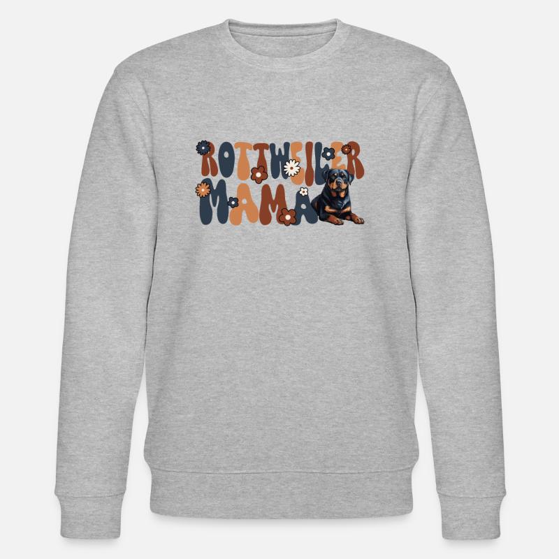 Rottweiler Groovy Rottweiler Mama - Stanley/Stella Unisex Bio-Sweatshirt CHANGER  - Grau meliert
