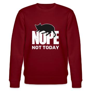 Cat is chilling no, not today - Stanley/Stella CHANGER Unisex Organic Sweatshirt - burgundy - Front - Nik (191cm) & Marisol (170cm)