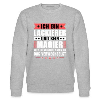 Ich bin Lackierer und kein Magier - Stanley/Stella Unisex Bio-Sweatshirt CHANGER  - Grau meliert - Vorne - Nik (191cm) & Marisol (170cm)