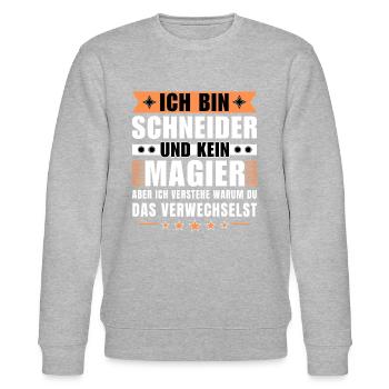 Ich bin Schneider und kein Magier - Stanley/Stella Unisex Bio-Sweatshirt CHANGER  - Grau meliert - Vorne - Nik (191cm) & Marisol (170cm)