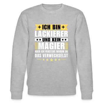 Ich bin Lackierer und kein Magier - Stanley/Stella Unisex Bio-Sweatshirt CHANGER  - Grau meliert - Vorne - Nik (191cm) & Marisol (170cm)