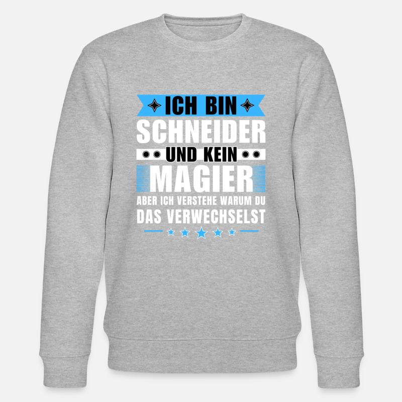 Ich bin Schneider und kein Magier - Stanley/Stella Unisex Bio-Sweatshirt CHANGER  - Grau meliert