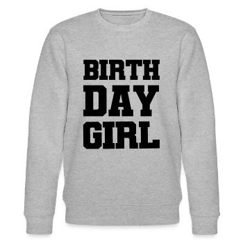 Birthday Girl - Stanley/Stella Unisex Bio-Sweatshirt CHANGER  - Grau meliert - Vorne - Nik (191cm) & Marisol (170cm)