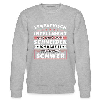 Sympathisch und intelligent - Schneider Edition - Stanley/Stella Unisex Bio-Sweatshirt CHANGER  - Grau meliert - Vorne - Nik (191cm) & Marisol (170cm)