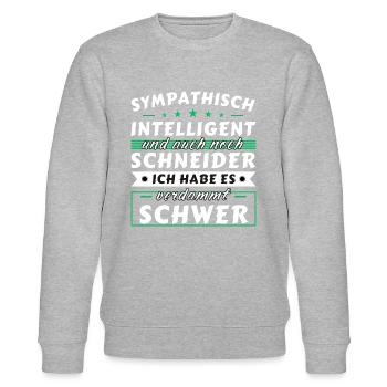 Sympathisch und intelligent - Schneider Edition - Stanley/Stella Unisex Bio-Sweatshirt CHANGER  - Grau meliert - Vorne - Nik (191cm) & Marisol (170cm)