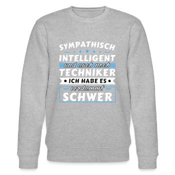 Sympathisch und intelligent - Techniker Edition - Stanley/Stella Unisex Bio-Sweatshirt CHANGER  - Grau meliert - Vorne - Nik (191cm) & Marisol (170cm)