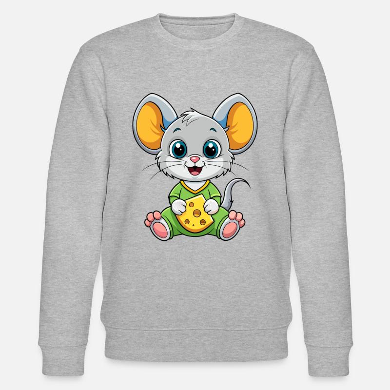 Käse liebende Maus - Stanley/Stella Unisex Bio-Sweatshirt CHANGER  - Grau meliert