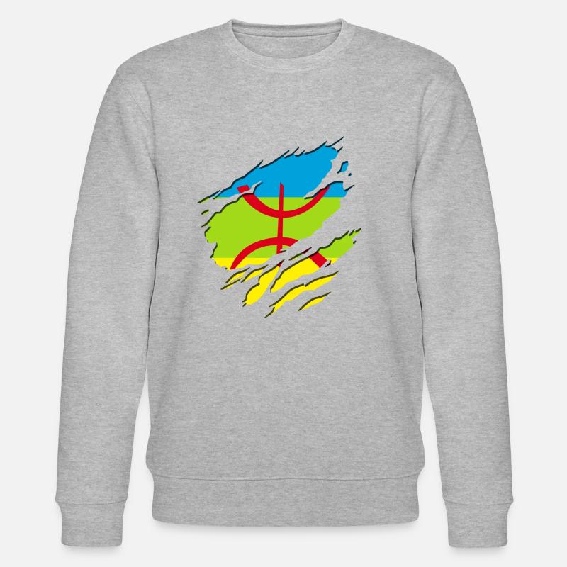 Amazigh flag (Amazigh inside) - Sweat bio CHANGER Stanley/Stella Unisexe - gris chiné