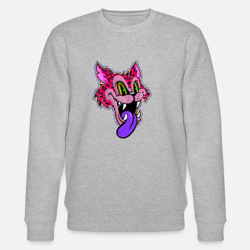 Leopard Comic Psychedelic - Stanley/Stella CHANGER Unisex Organic Sweatshirt - heather grey