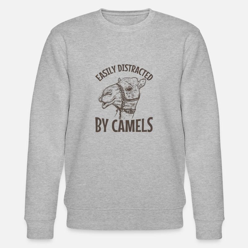 Easily Distracted by Camels Dromedar - Stanley/Stella Unisex Bio-Sweatshirt CHANGER  - Grau meliert