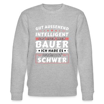 Gut aussehend intelligent - Bauer Edition - Stanley/Stella Unisex Bio-Sweatshirt CHANGER  - Grau meliert - Vorne - Nik (191cm) & Marisol (170cm)