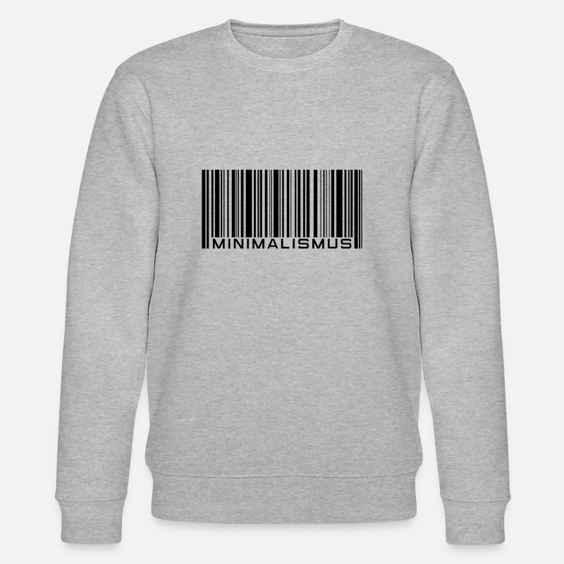 Minimalismus - Barcode - Strichcode - Stanley/Stella Unisex Bio-Sweatshirt CHANGER  - Grau meliert