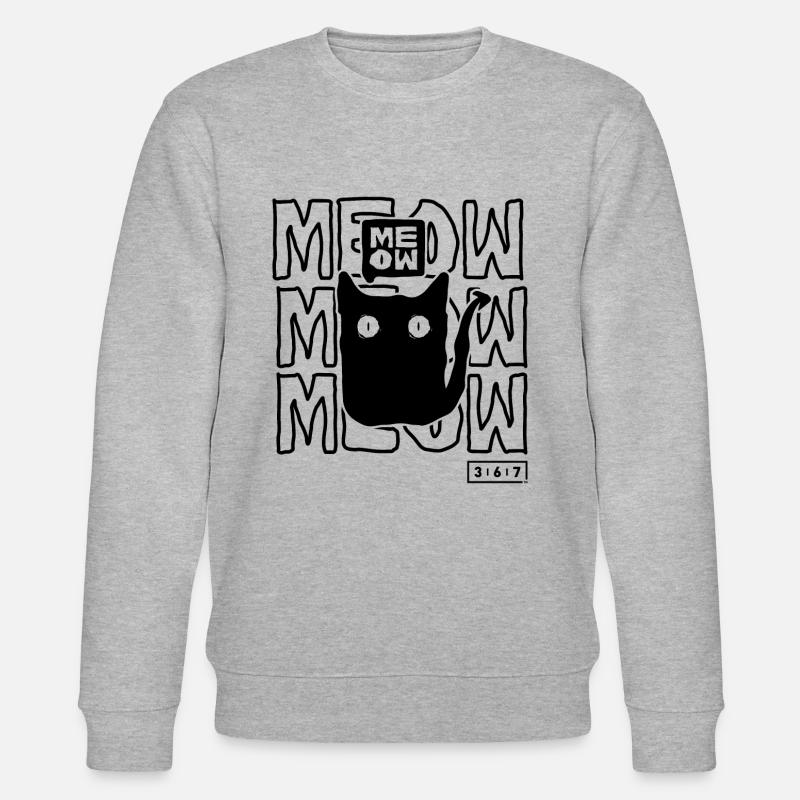 Schwarze Katze miau - Stanley/Stella Unisex Bio-Sweatshirt CHANGER  - Grau meliert