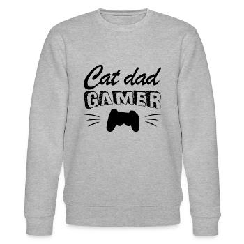 Cat dad gamer - Sweat bio CHANGER Stanley/Stella Unisexe - gris chiné - Devant - Nik (191cm) & Marisol (170cm)