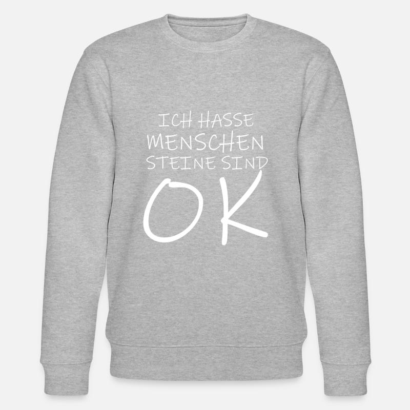 Ich hasse Menschen - Stanley/Stella Unisex Bio-Sweatshirt CHANGER  - Grau meliert